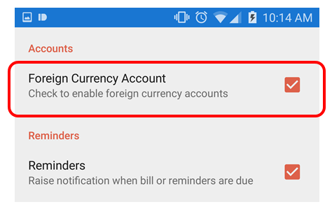 Foreign Currency Accounts