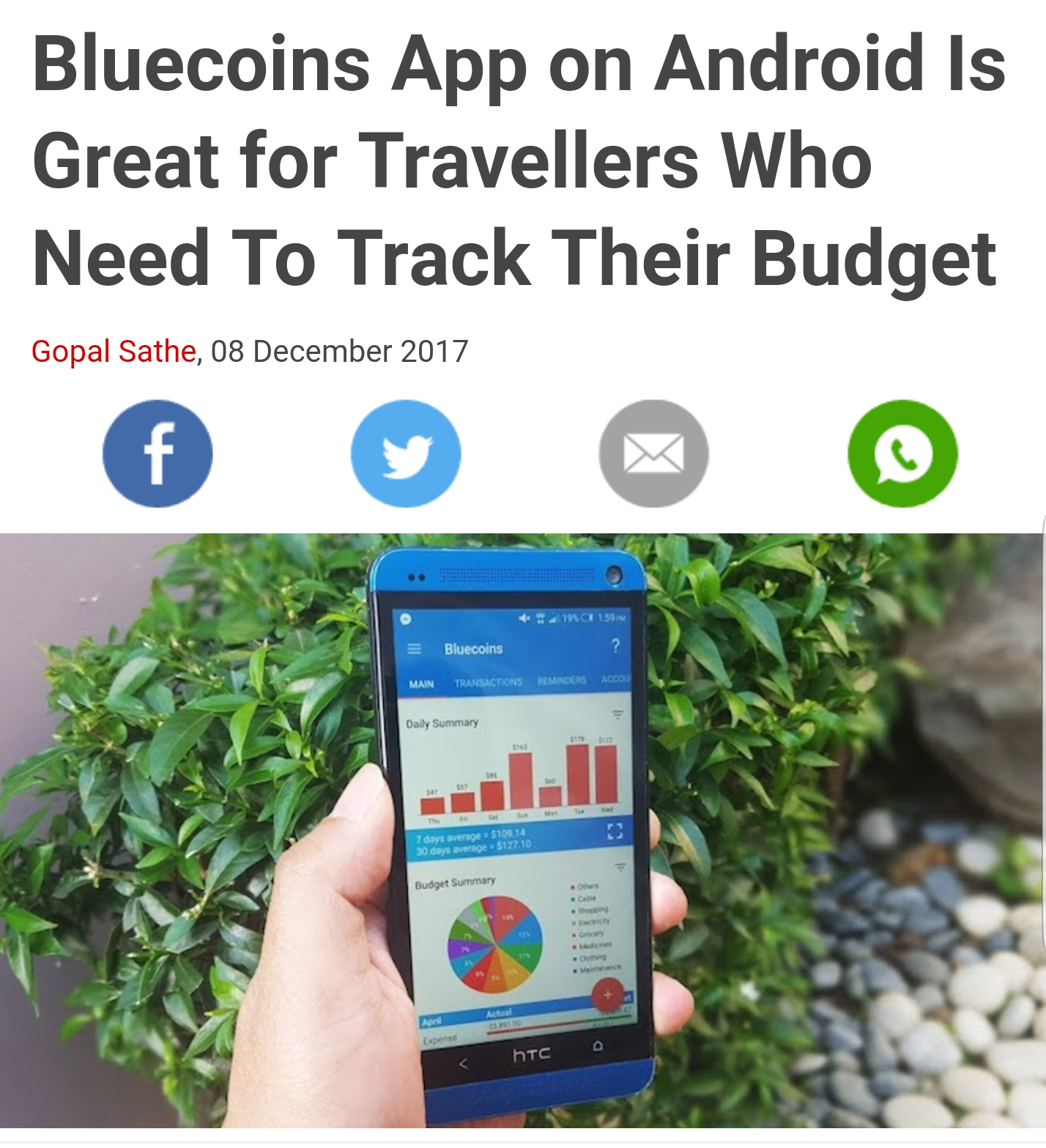 Gadgets Review: Bluecoins is an Excellent App for Travellers Who Needs to Track their Budget