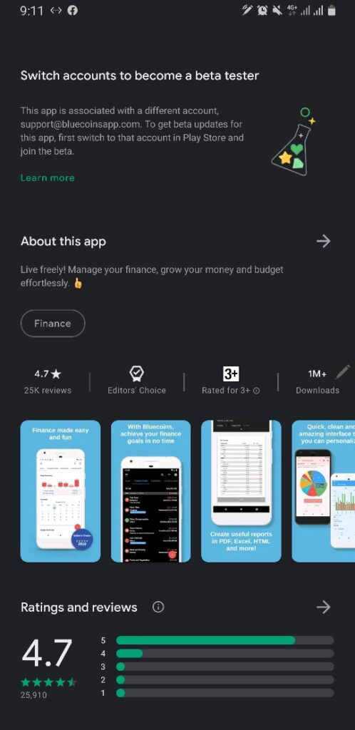 Bluecoins- the best finance app on Android and Google Play.